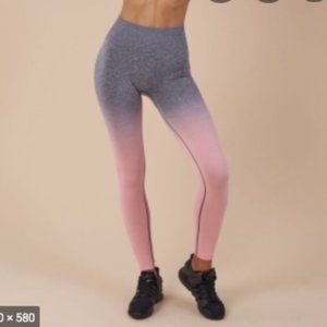 Gymshark Seamless Ombré Gray & Pink Leggings